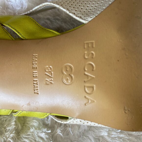 ESCADA GREEN AND WHITE STRAP HEEL..SIZE 37.5 - Picture 4 of 4